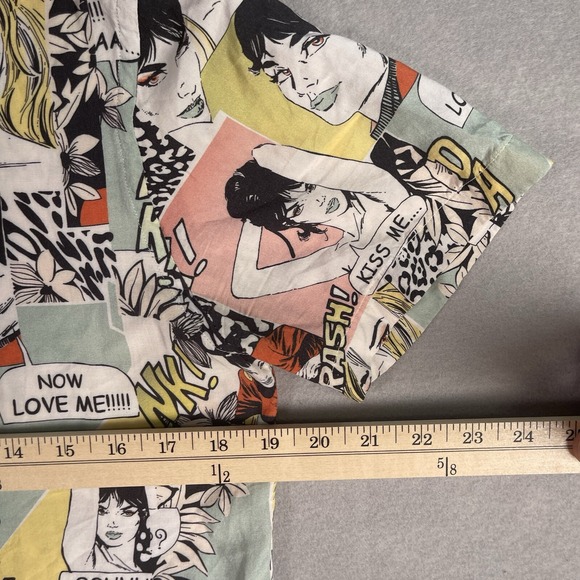 Zara Man Hawaiian Shirt Men Medium Novelty Comic Print Casual Beach - Picture 2 of 7